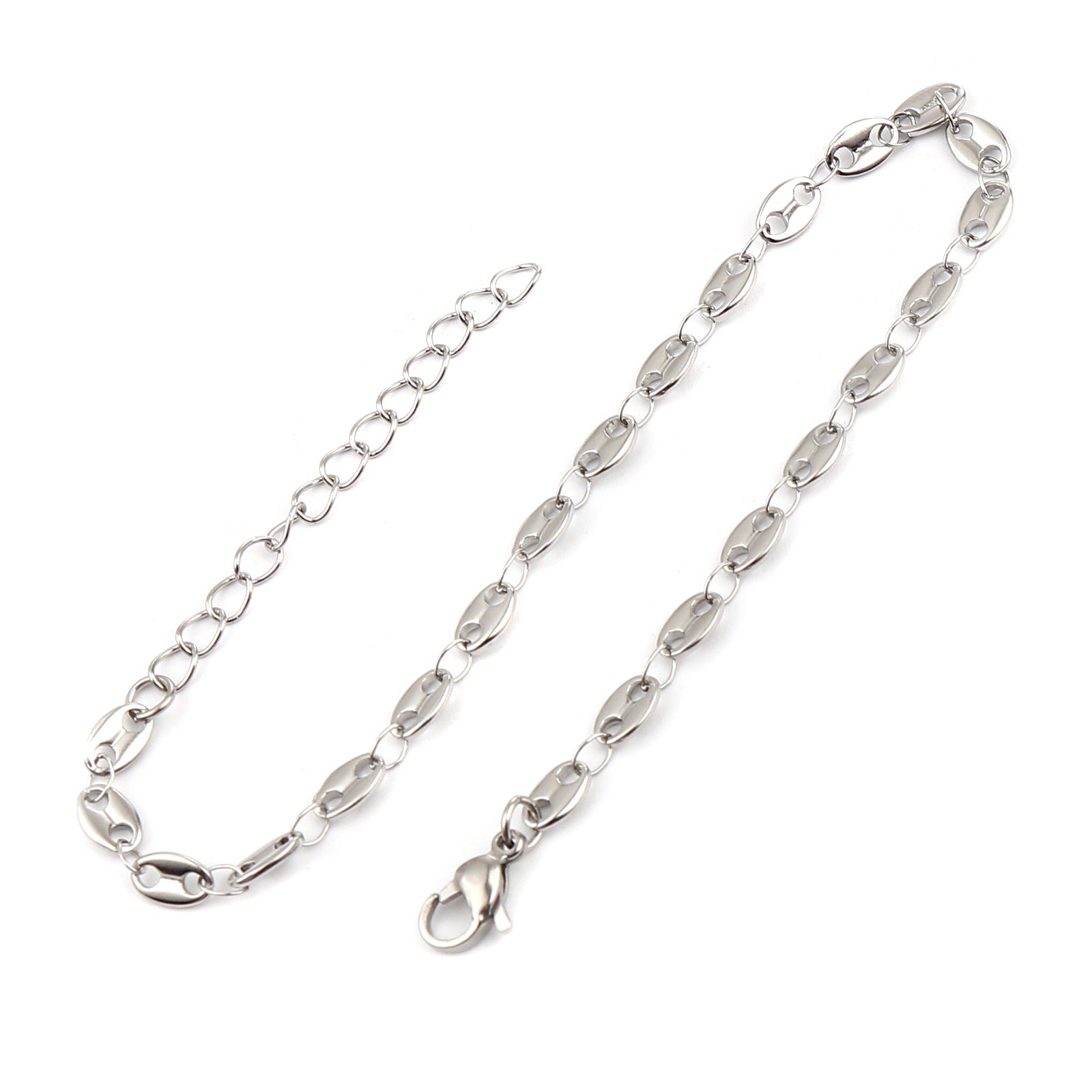 Coffee Bean Chain Lobster Clasp Stainless Steel Chain Bracelets Anklet
