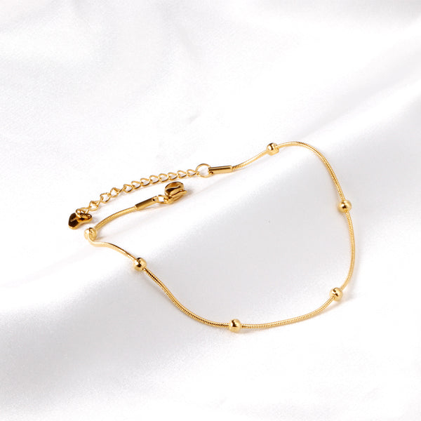 Tobilleras con cadena y accesorios de bolas para mujer