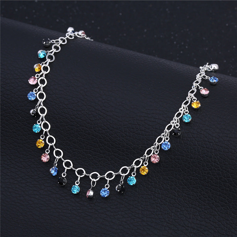 Bohemian Multicolor CZ Crystal Anklets For Women