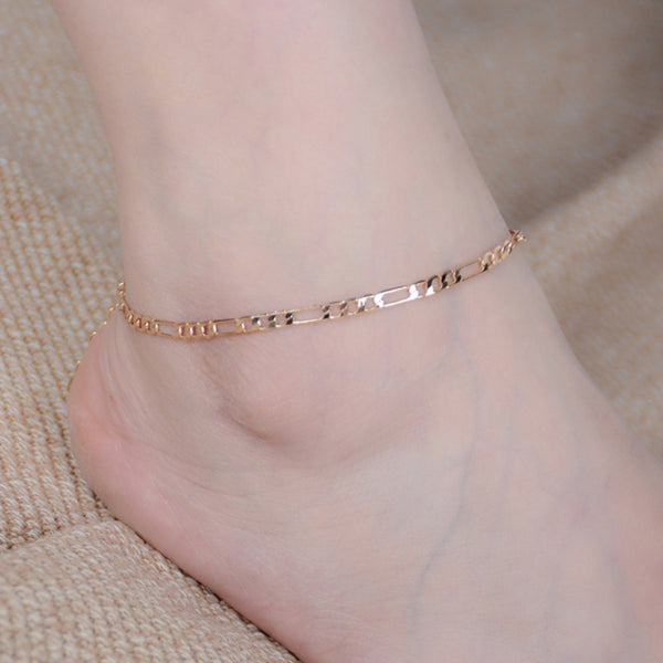 Elegante pulsera de tobillo para mujer con cadena de pie estilo bohemio.