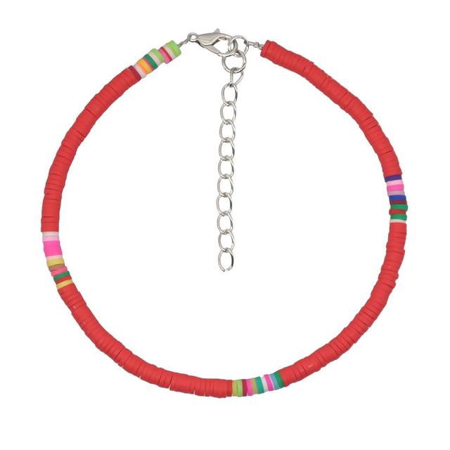 Summer Multicolor Acrylic Beaded Anklet