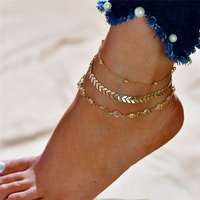 Color Rice Beads Ankle Bracelet Bohemian Mixed Irregular Beads anklets for Women