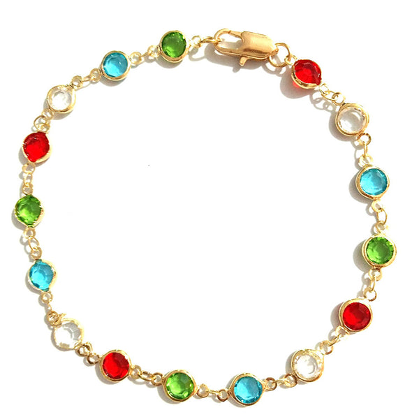 Tobillera con cadena de diamantes de imitación de color original del diseñador