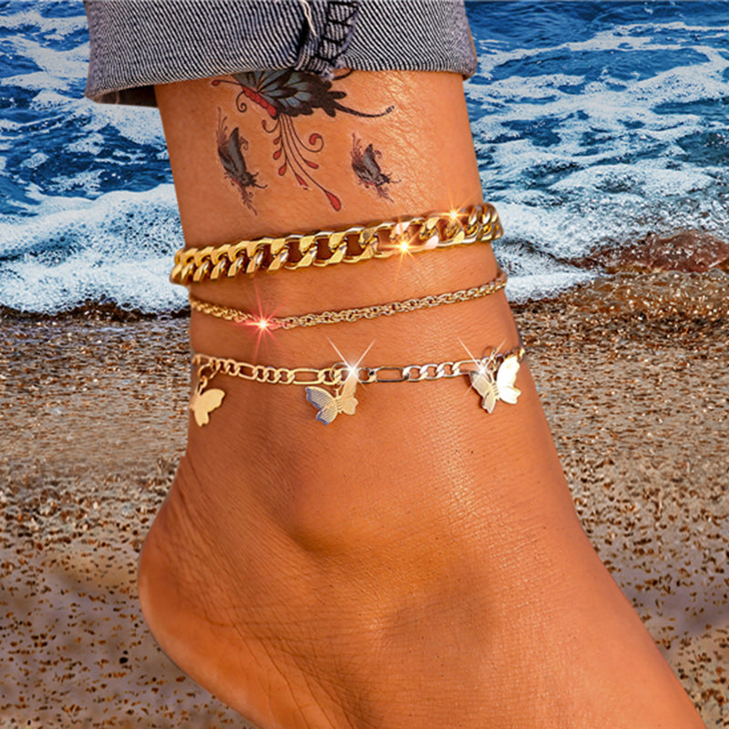 Bohemian Anklets for Women Metal Silver Anklet