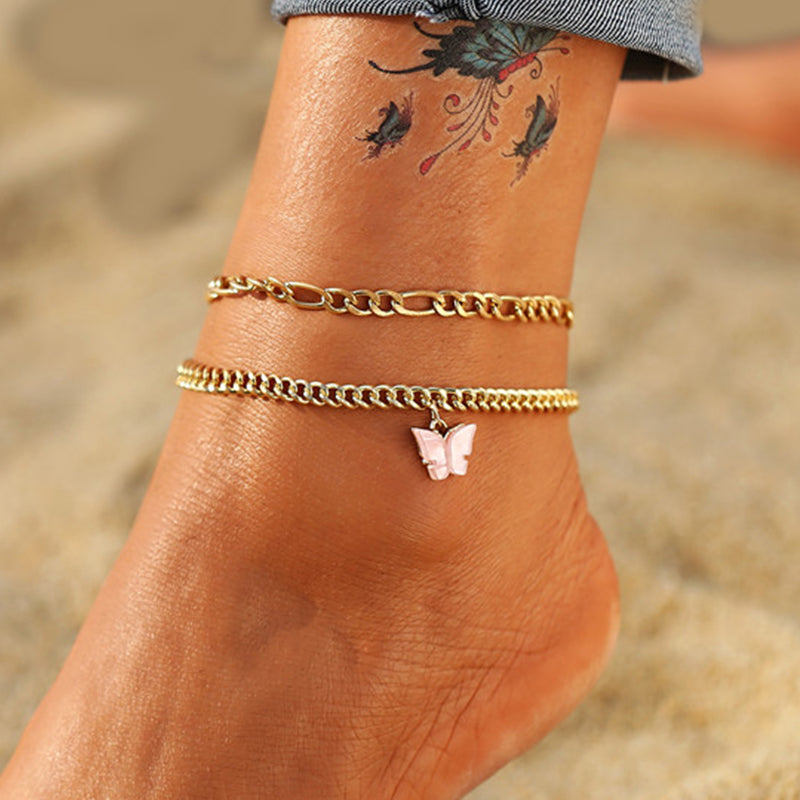 Bohemian Anklets for Women Metal Silver Anklet