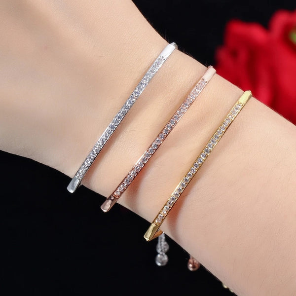 Micro Pave AAA+ Cubic Zirconia Briliant Women Party Charm Bracelet
