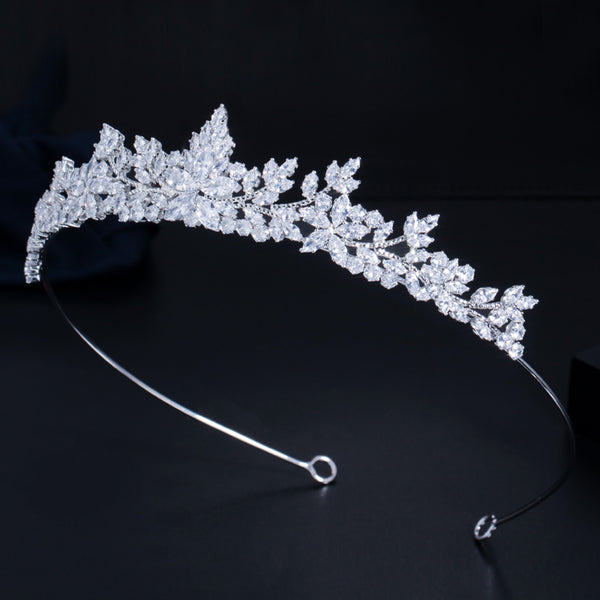 Cubic Zirconia Women Headband Accessories Big Crystal Tiara Crowns Bridal Hair