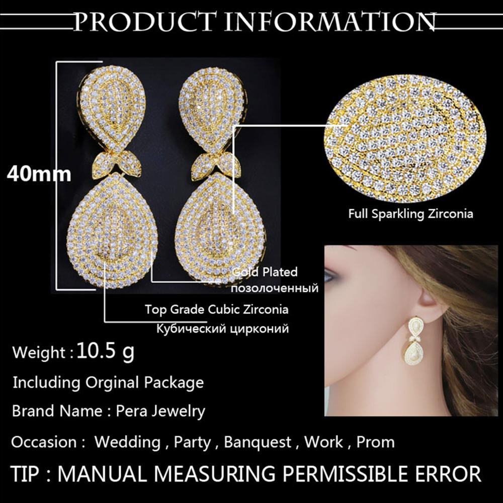 Luxury Micro Pave Full Sparkling Cubic Zirconia Dubai Gold Long Water