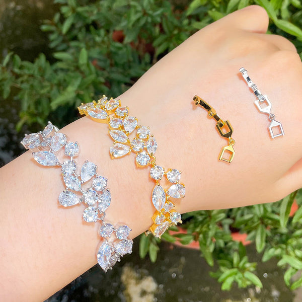 CZ Crystal Chain Link Charm Bracelets Bangles
