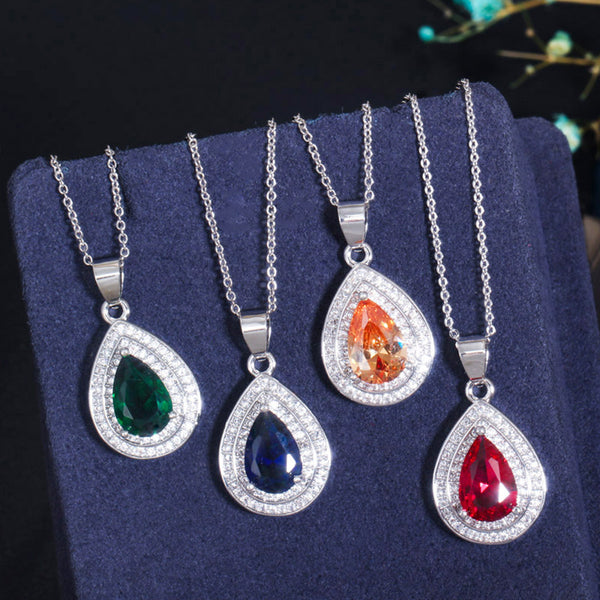 Conjunto de 3 piezas de collar, anillo y pendientes con colgante vintage para mujer