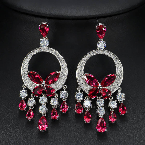 Pendientes colgantes de borlas largas de cristal con gran declaración para mujer, joyería de fiesta de boda