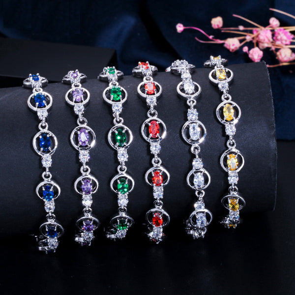 Pulseras con dijes de piedra de cristal grandes, redondas, azules, moradas, rojas, verdes y amarillas