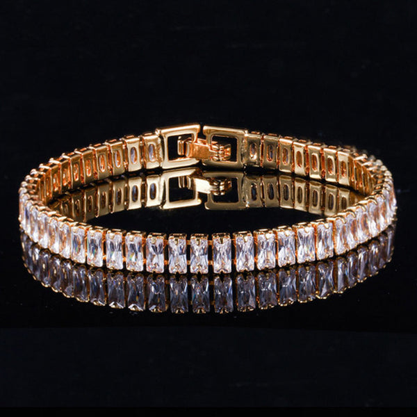 Pulsera de baguette grande con micropavé de circonitas AAA para mujer
