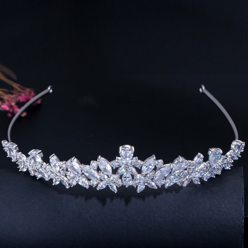 Sparkling White Cubic Zirconia Wedding Party Beauty Queen Tiaras and Crowns