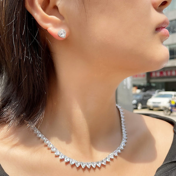 Conjuntos de joyería de moda para fiesta, clavícula, gargantilla, collar y pendientes