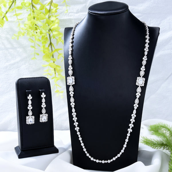 Trendy Sweater Long Necklace Earring Jewelry Sets For Women
