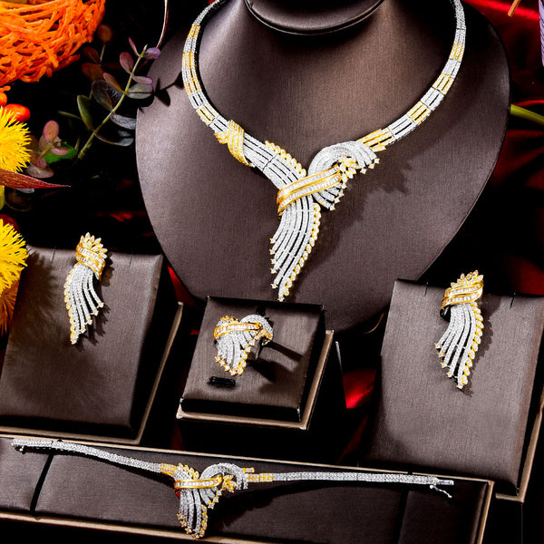 Luxury Star Flower Leaf Nigerian Trendy Jewelry sets For Women