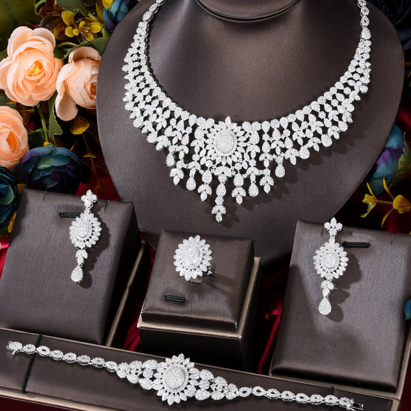 Bicolor 4Pcs Jewelry Sets African for Women