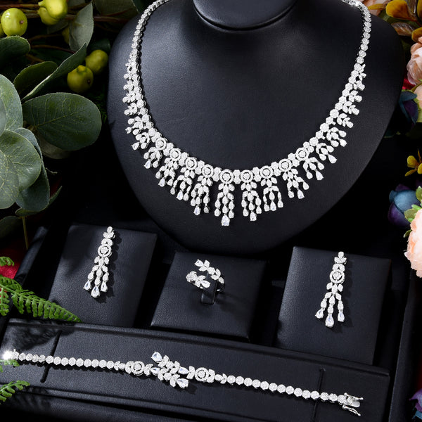 4PCS Luxury Big Chokers African Jewelry Set For Women