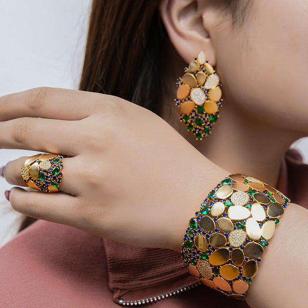 Sequins Luxury Africa Dubai Jewelry Sets For Women