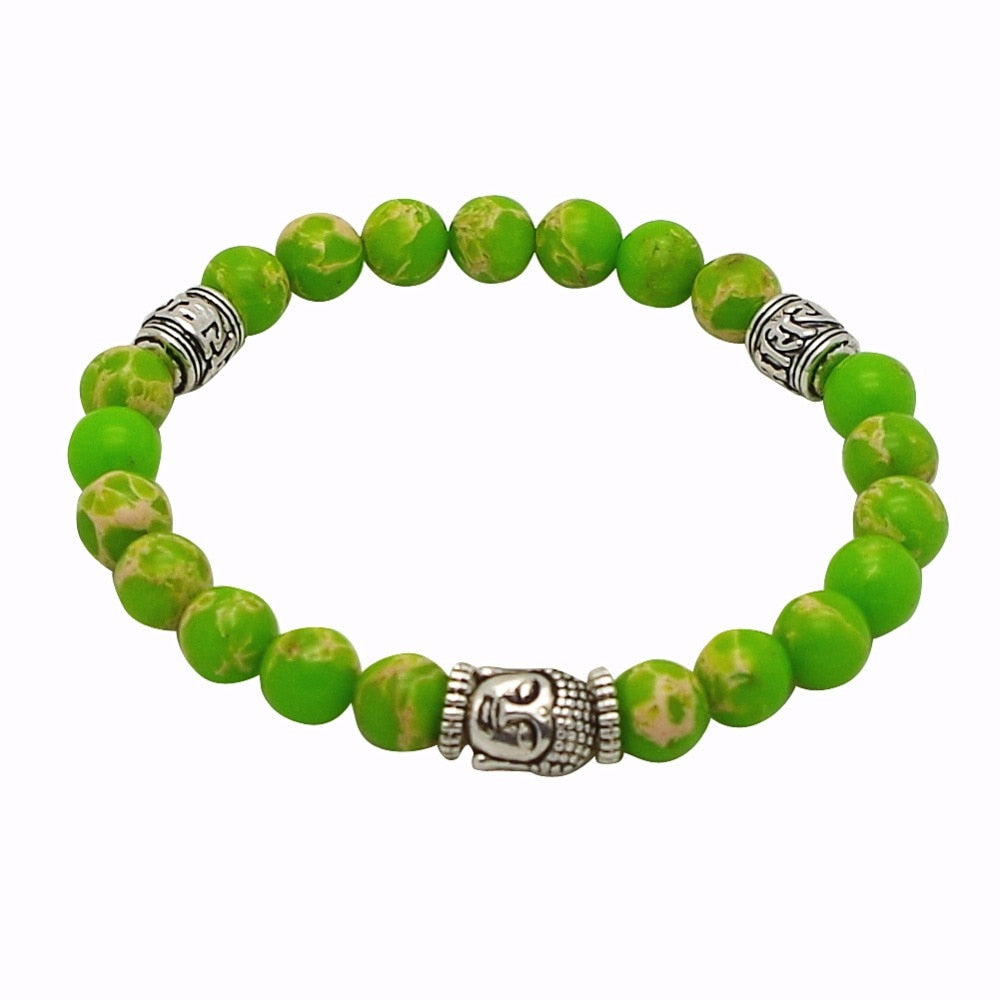 7 Chakra Bracelets Bangle Light Green  Crystals Stone