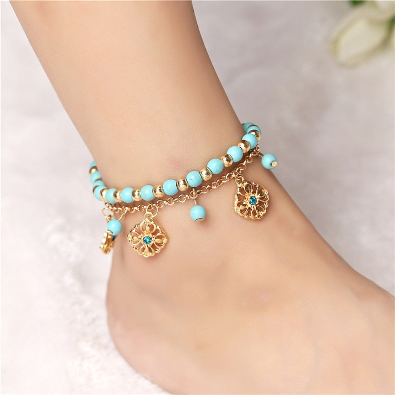 Gold Color Sexy Boho Anklets Foot Chain Charm