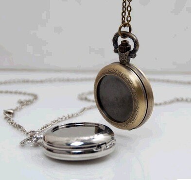 Colgante de reloj de bolsillo DIY de bronce y plata estilo vintage