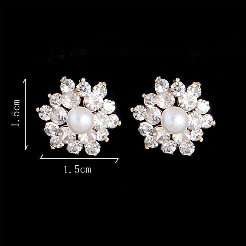 White Snowflake Imitation Pearl Necklace Earrings Set