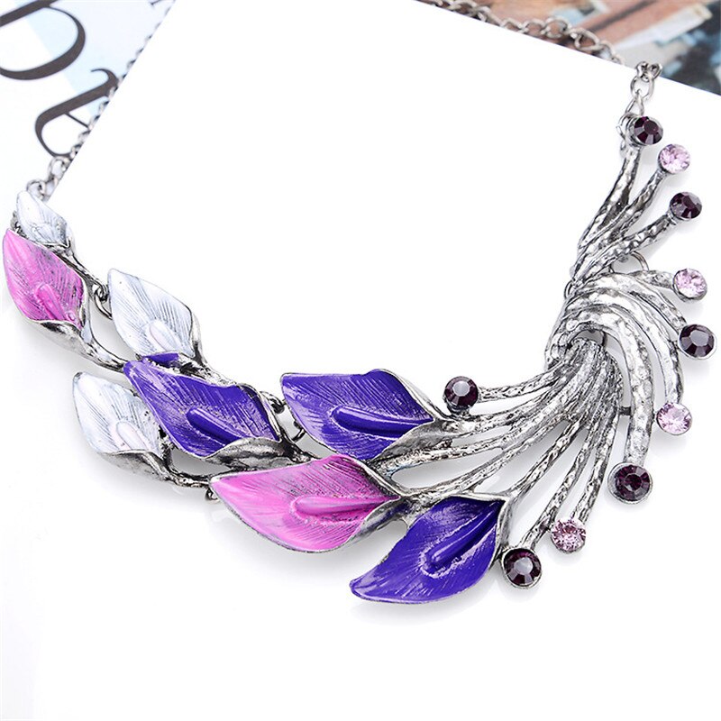 Luxurious Accessories Temperament Alloy Crystal Peacock Tail Jewelry Set