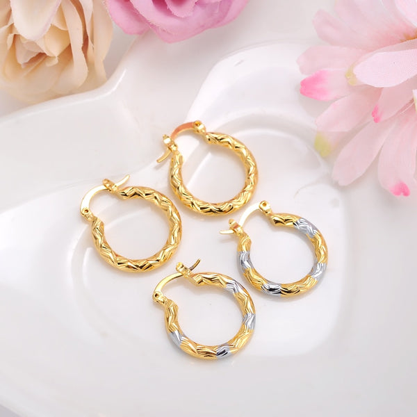 2 pares de pendientes para niñas, de oro saudí marroquí de Dubái