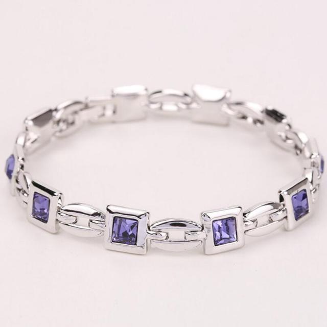 Fashion Romantic Square Crystal Charm Bracelet