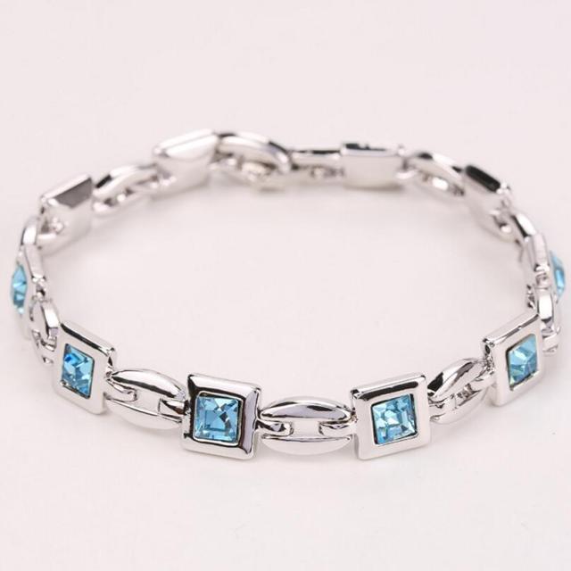 Fashion Romantic Square Crystal Charm Bracelet