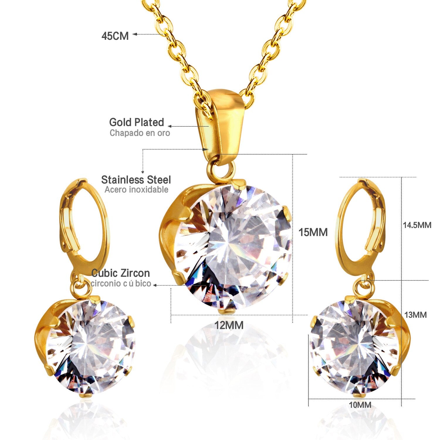 Crystal Pendant Necklace Earring BJewelry Sets