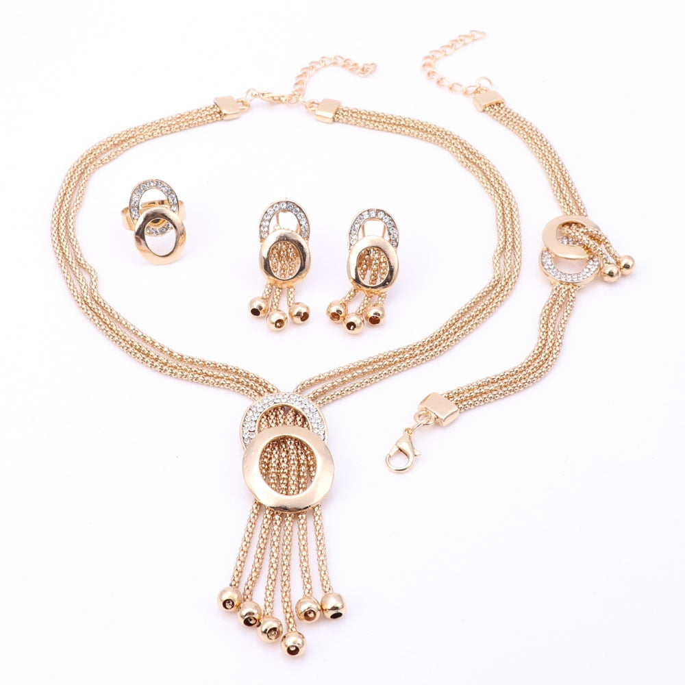 Women Bridal Fine Crystal African Beads Jewelry Sets