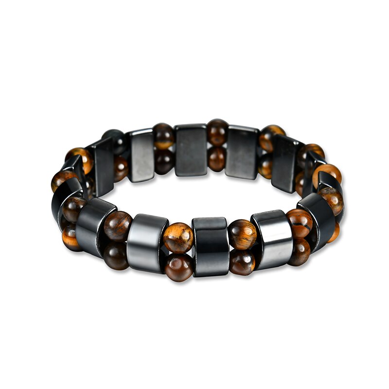 Tiger Eye & Hematite Stone Beads Bracelet