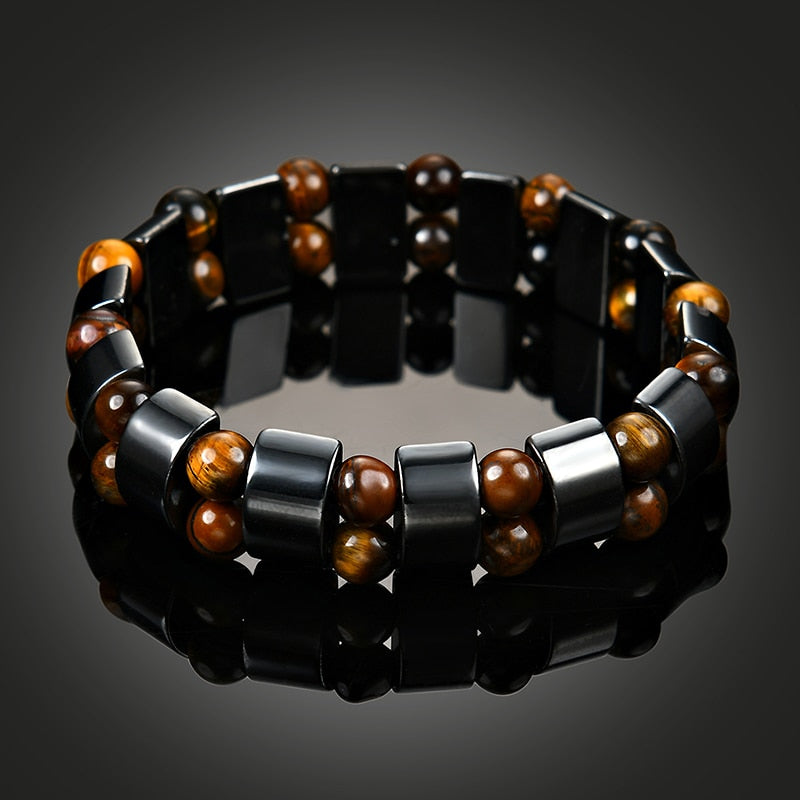 Tiger Eye & Hematite Stone Beads Bracelet