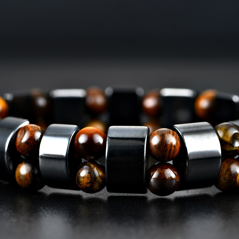 Tiger Eye & Hematite Stone Beads Bracelet