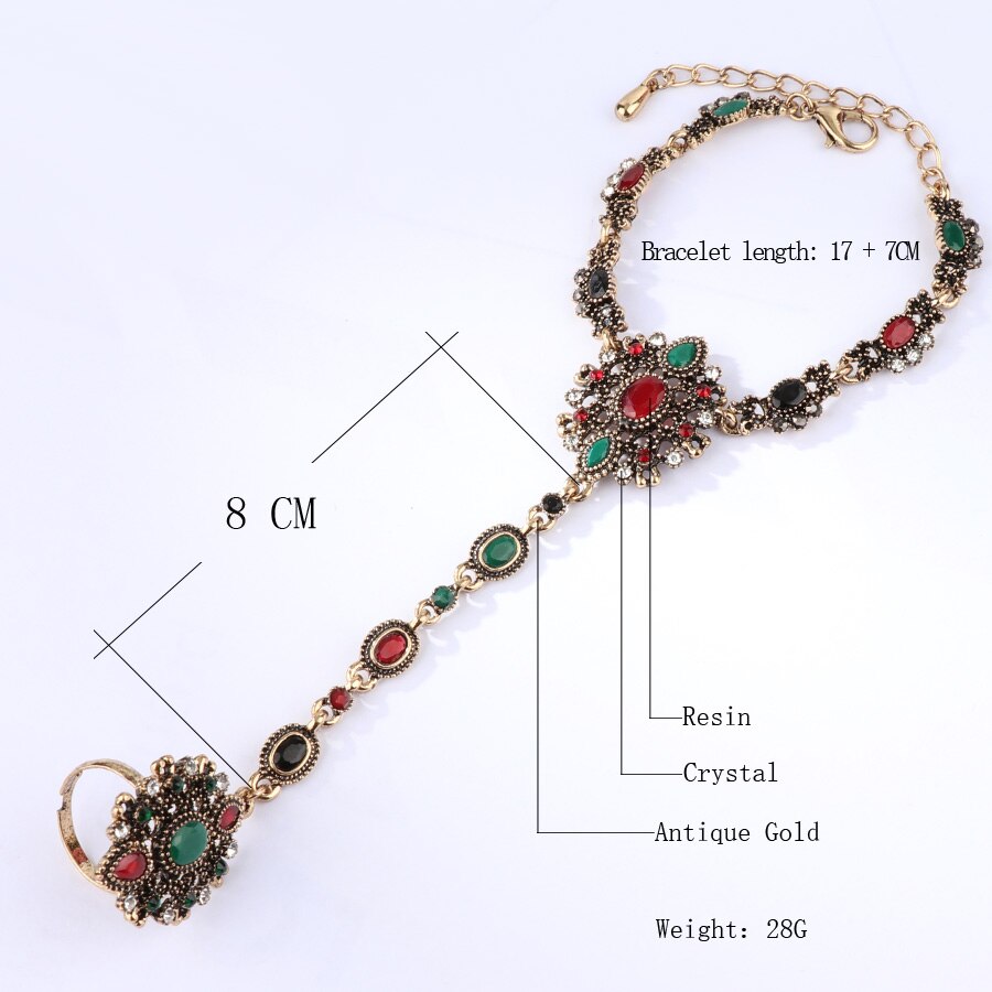 Unique Bracelet link Ring Turkish Jewelry Set