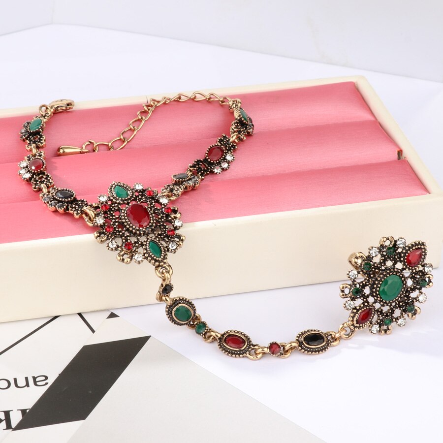 Unique Bracelet link Ring Turkish Jewelry Set