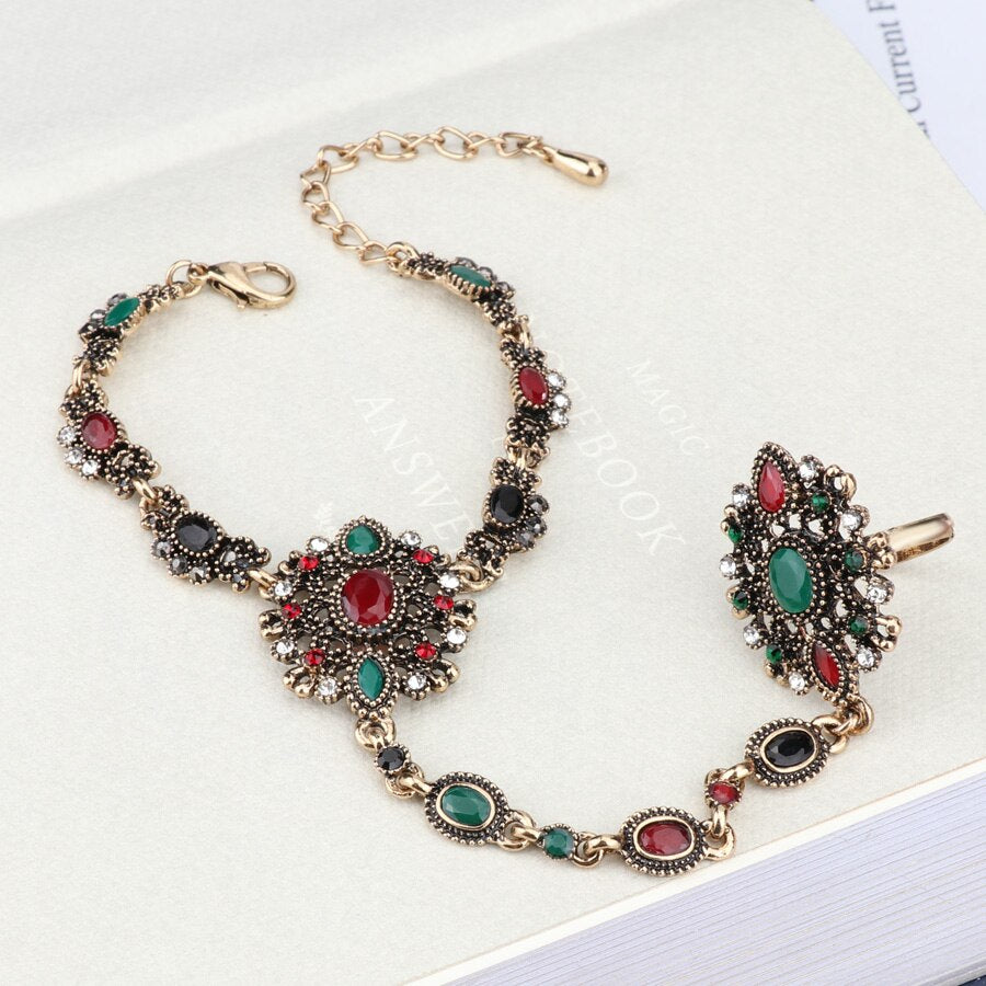 Unique Bracelet link Ring Turkish Jewelry Set