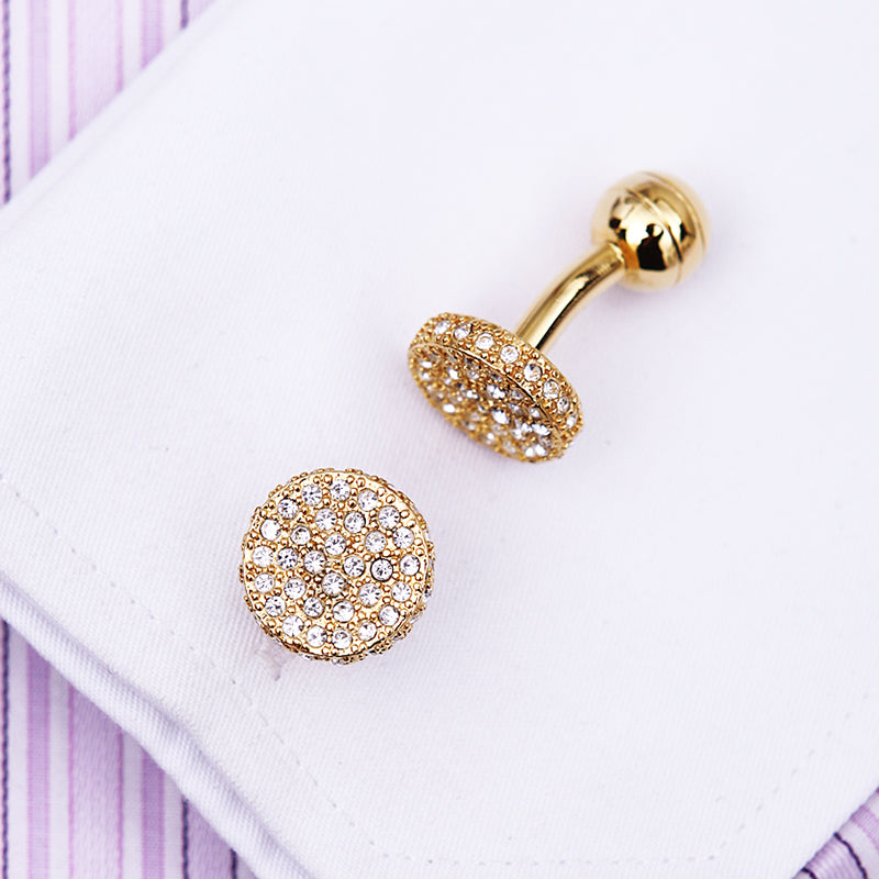 Light Yellow Gold Color Round Cuff link
