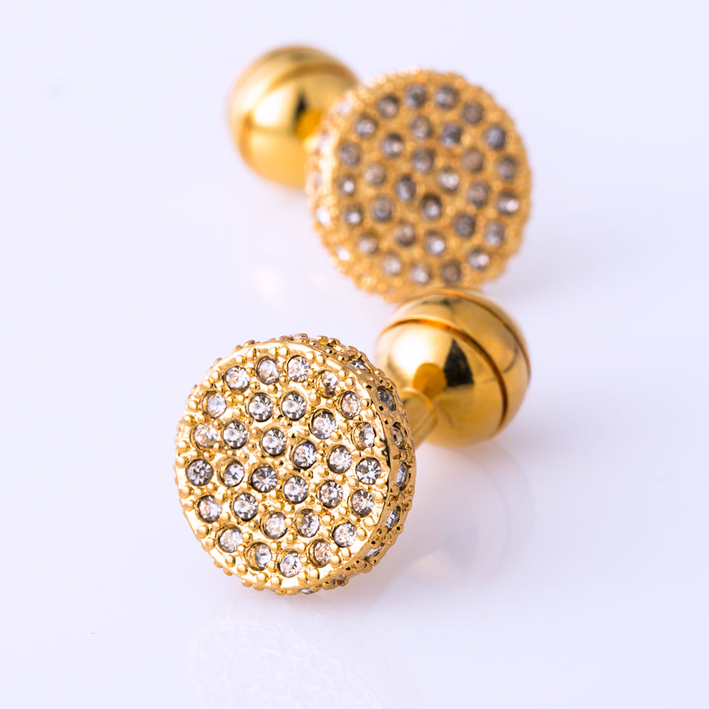 Light Yellow Gold Color Round Cuff link