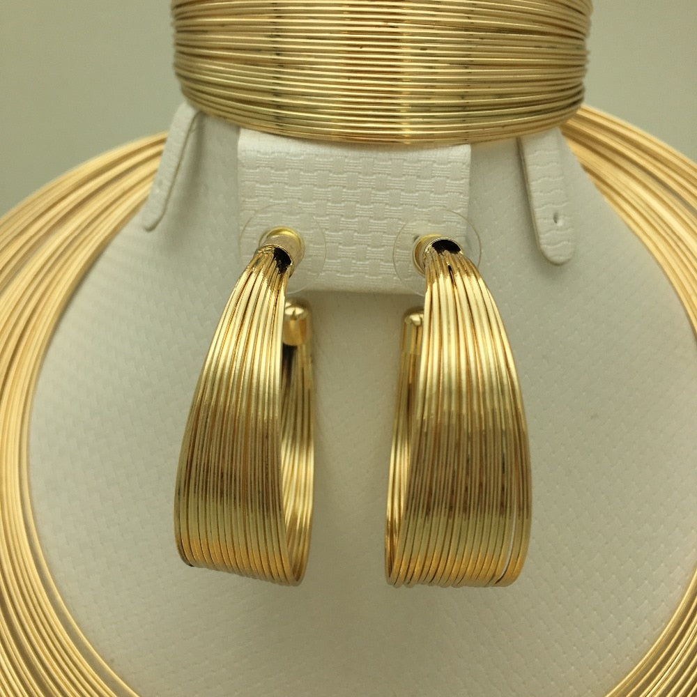 Ethiopian Gold color Nigerian wedding african beads jewelry set
