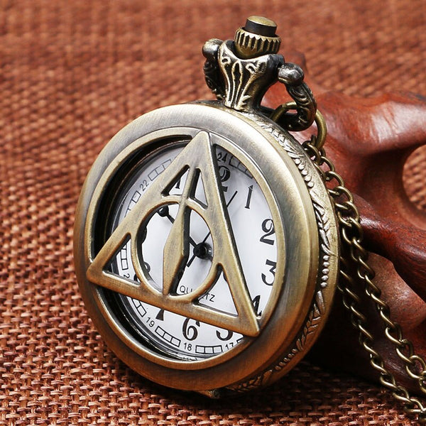 Reloj de bolsillo con diseño vintage de las Reliquias de la Muerte