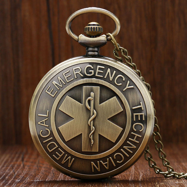 Reloj de bolsillo de cuarzo para enfermera y médico de rescate EMS