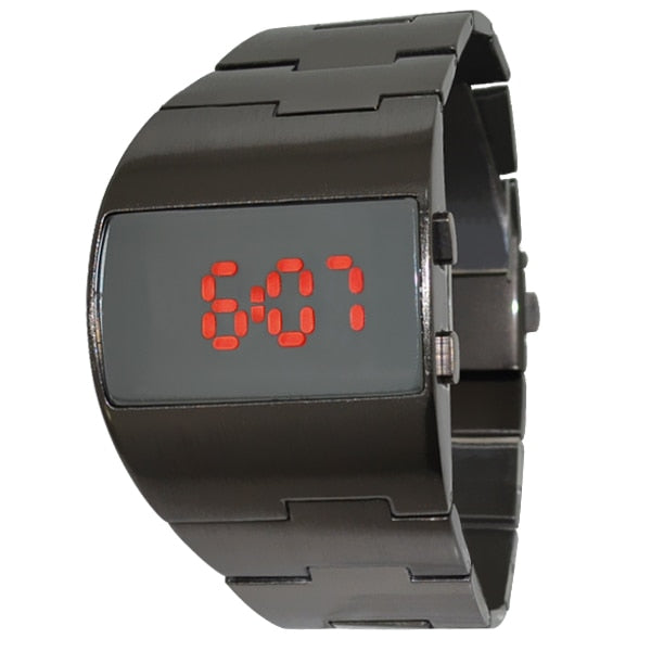 Fashion Iron man Luxury Gold Blue  LED Wrist Watches