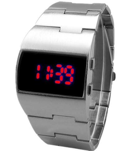 Fashion Iron man Luxury Gold Blue  LED Wrist Watches