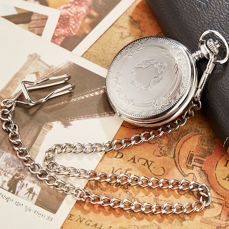 Chain for men Stainless steel Japan Quartz Movt Pocket Watch