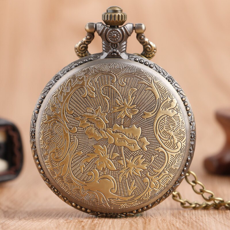 Classic Castle Building Quartz Pocket Watch