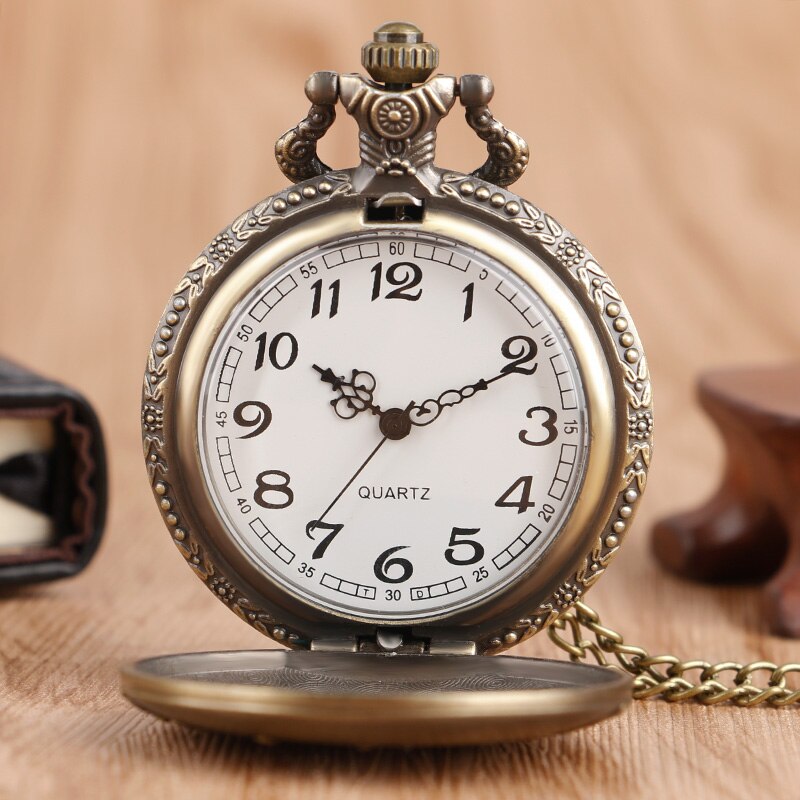 Classic Castle Building Quartz Pocket Watch